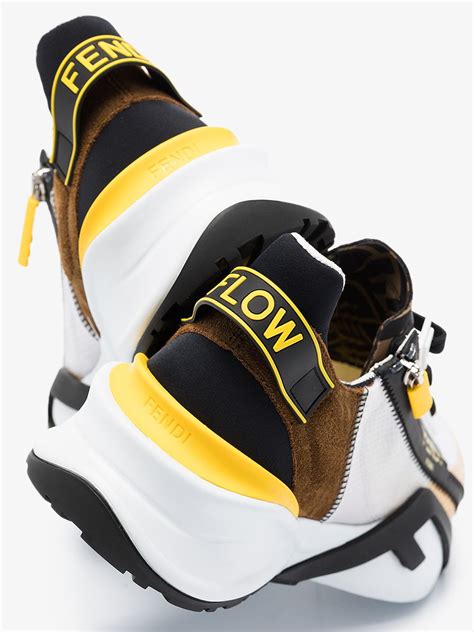 fendi sneakers women's black|fendi sneakers black and yellow.